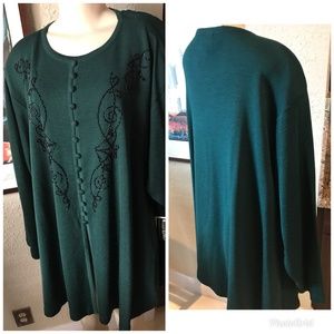 August Max  Woman Size 3X Sweater Holidays Green